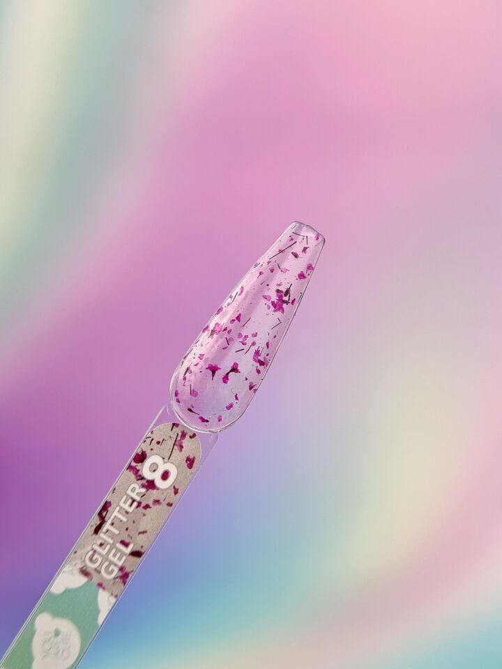 You Are Cute. Glitter Gel #08, 5 ml, Gel trasparente con fiori secchi #3