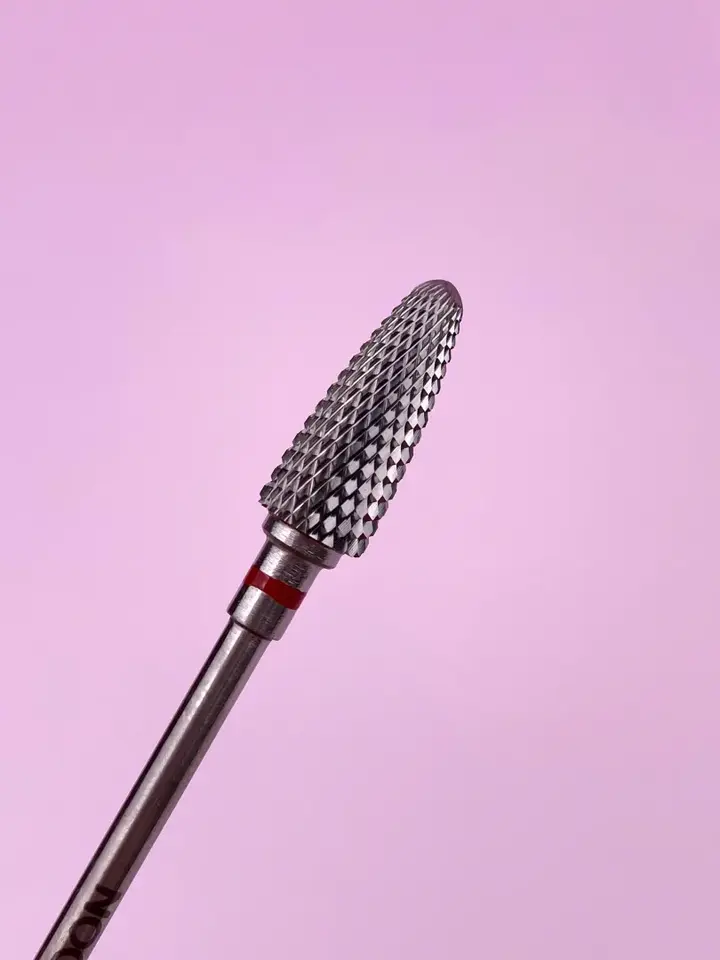 LUNAmoon. Carbide nail bit, corn, red, Frézka z tvrdokovu "Kukuřice", červená, Ø 5.8 mm — LUNAmoon, NAILSMADE