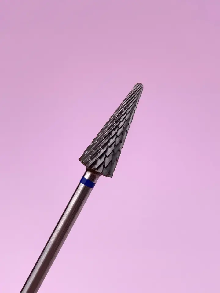 LUNAmoon. Carbide nail bit, cone, blauw, Hardmetalen frees "Kerstboom", blauw, Ø 4.1 mm — LUNAmoon, NAILSMADE