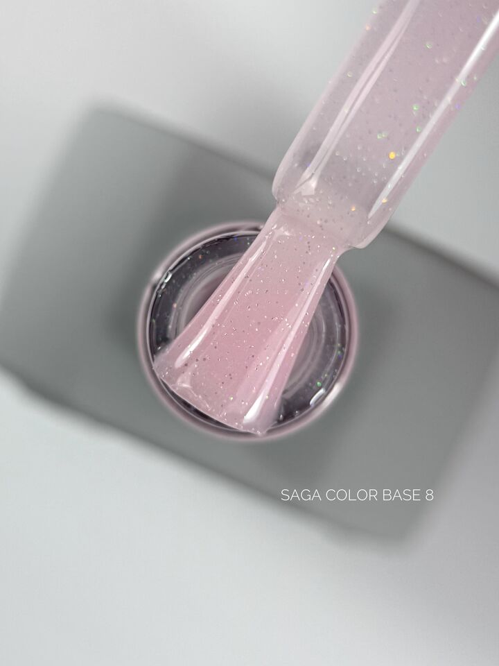 SAGA. Color base, #08, 10 ml. Кольорова база з шимером #1