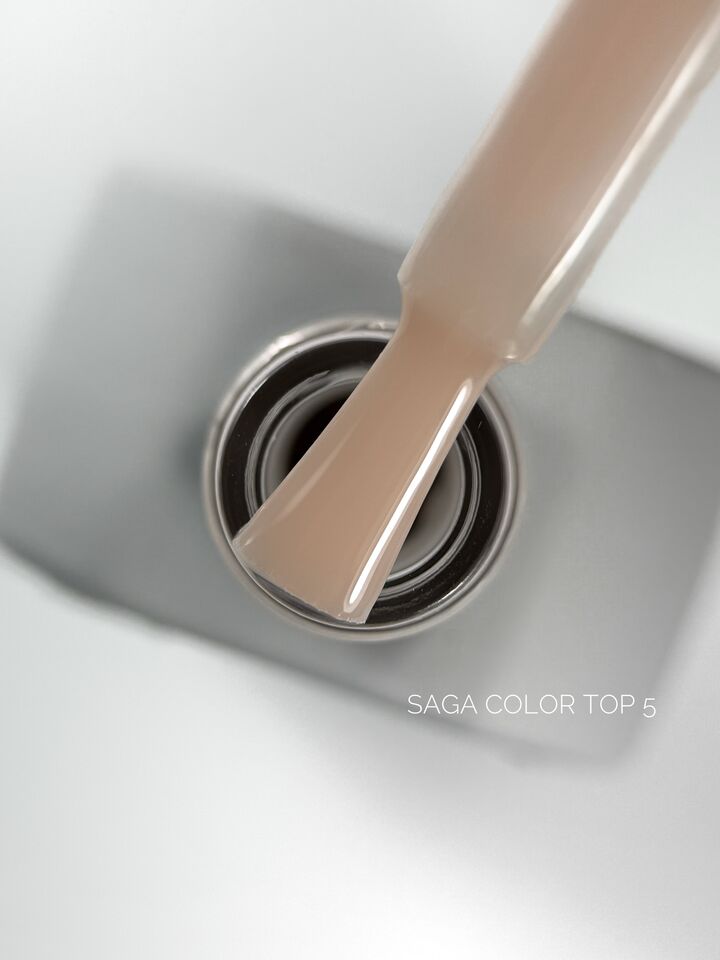 SAGA. Color Top, no wipe, #5, 10 ml. Кольоровий топ без липкого шару #1