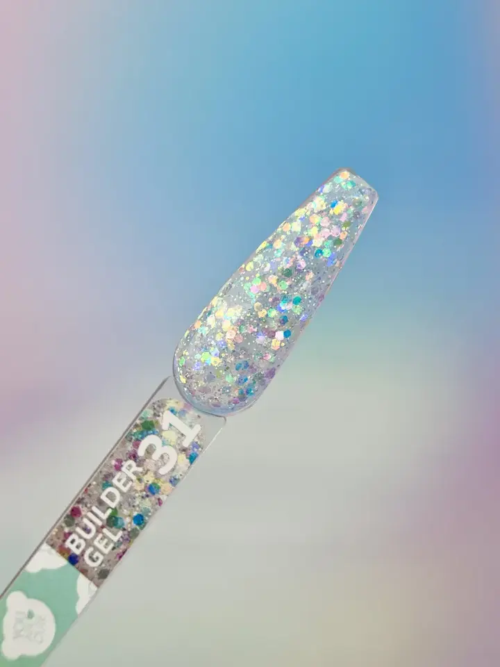 You Are Cute. Builder Gel #31, 15 ml, гель для нарощування з блискучими частинками #2
