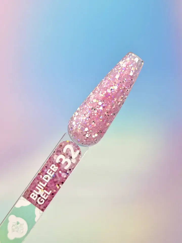 You Are Cute. Builder Gel #32, 15 ml, гель для нарощування з блискучими частинками #2
