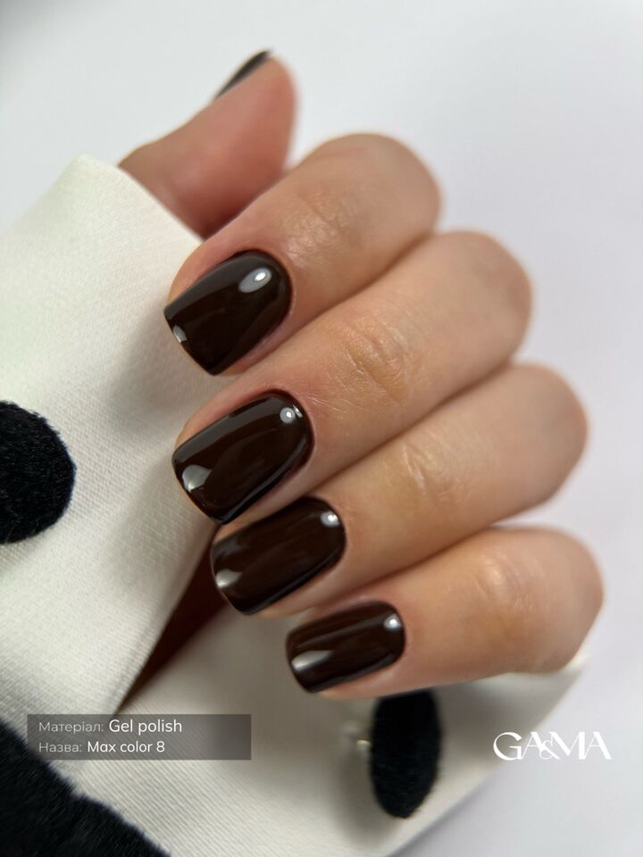 GÉMELY (ex GA&MA). Gel polish, Max Color #008 Black Cocoa, 10 ml, гель-лак #3