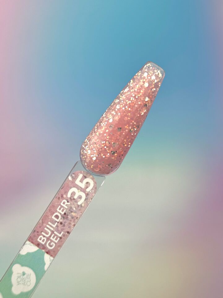 You Are Cute. Builder Gel #35, 15 ml, гель для нарощування з блискучими частинками #3
