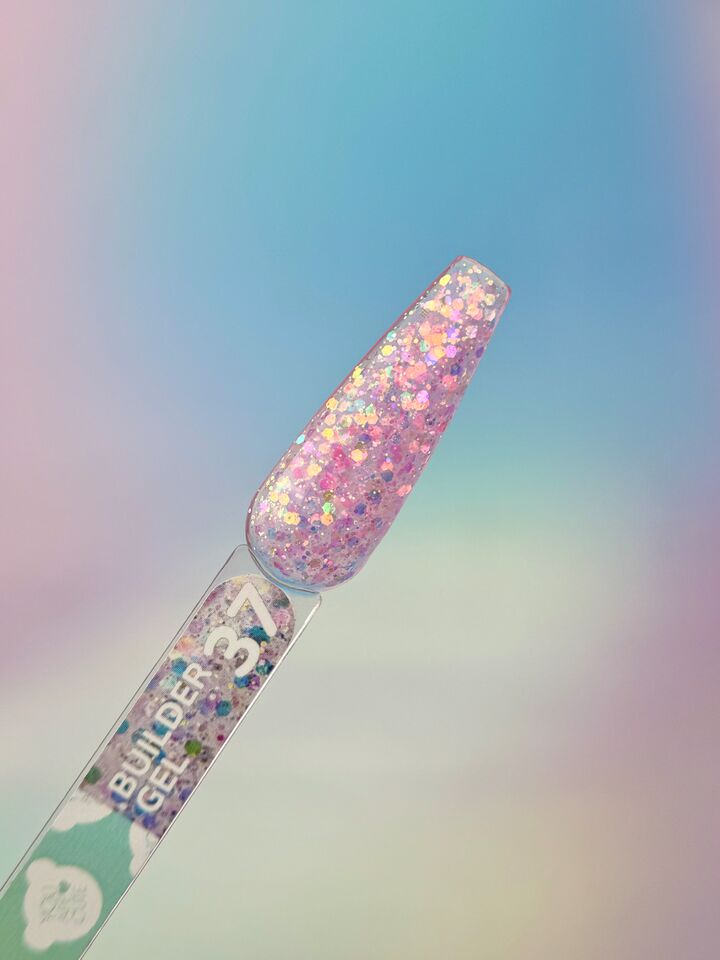 You Are Cute. Builder Gel #37, 15 ml, Builder Gel mit glitzernden Partikeln #3