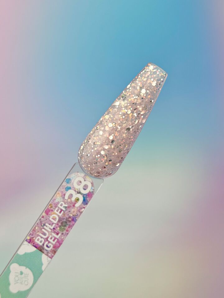 You Are Cute. Builder Gel #38, 15 ml, Builder Gel mit glitzernden Partikeln #3