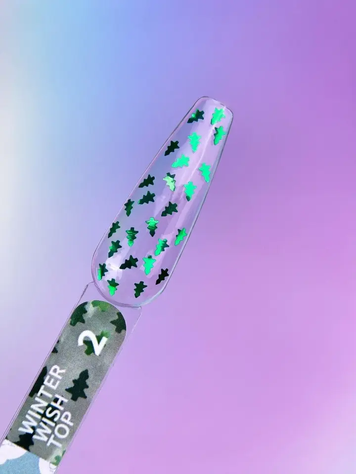 You Are Cute. Winter Wish Top Coat, #2, 5 ml. Top coat transparent avec des sapins #3