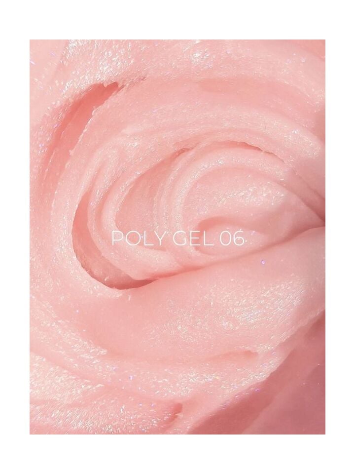 EDLEN. Polygel #06, 15 ml, полігель, рожевий з шиммером #2