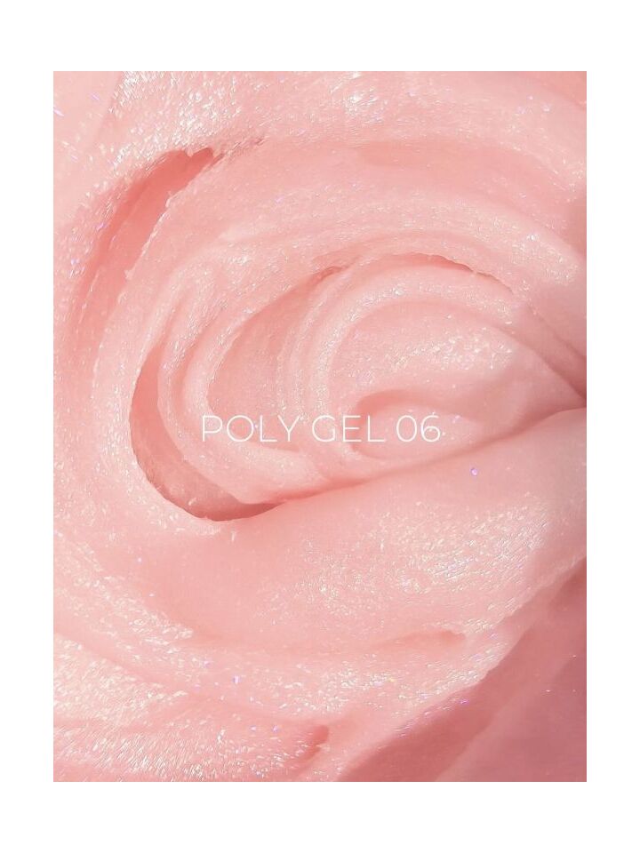 EDLEN. Polygel #06, 30 ml, полігель, рожевий з шиммером #3