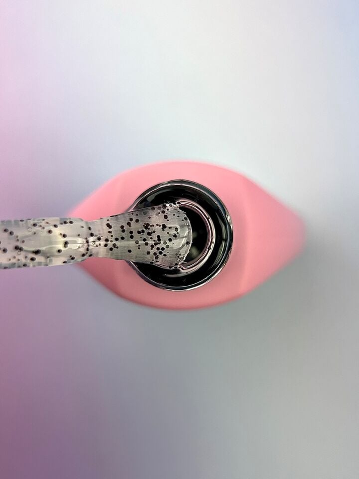 You Are Cute. Easy Peasy Top Coat, #2, 5 ml, transparentes Top mit schwarzen Partikeln #2