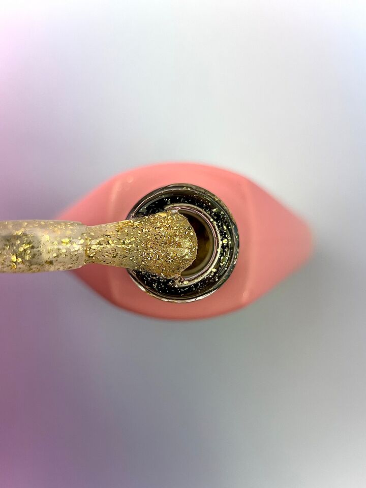 You Are Cute. Easy Peasy Top Coat, #3, 5 ml, przezroczysty top ze złotą folią #2