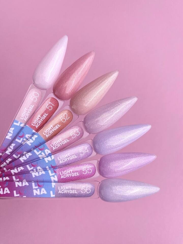 УЦІНКА / LUNAmoon. Light Acrygel #56 Milky purple with shimmer, 30 ml, рідкий гель для укріплення, молочно-фіолетовий з шимером — Уцінка, NAILSMADE