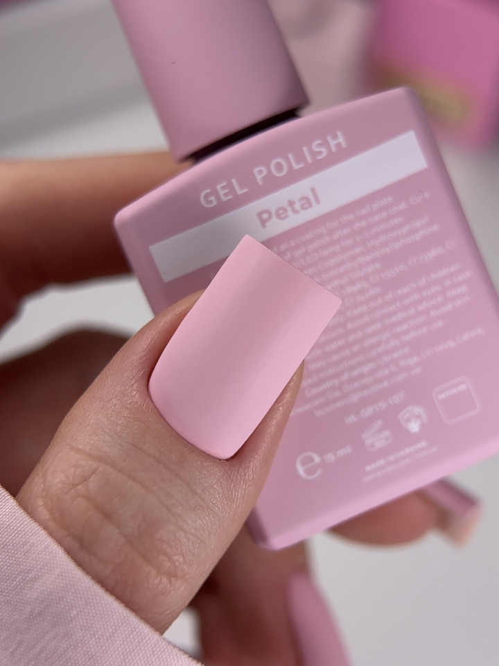 HEYLOVE. Gel Polish, PETAL, 15 ml, гель-лак, пастельний рожевий #3