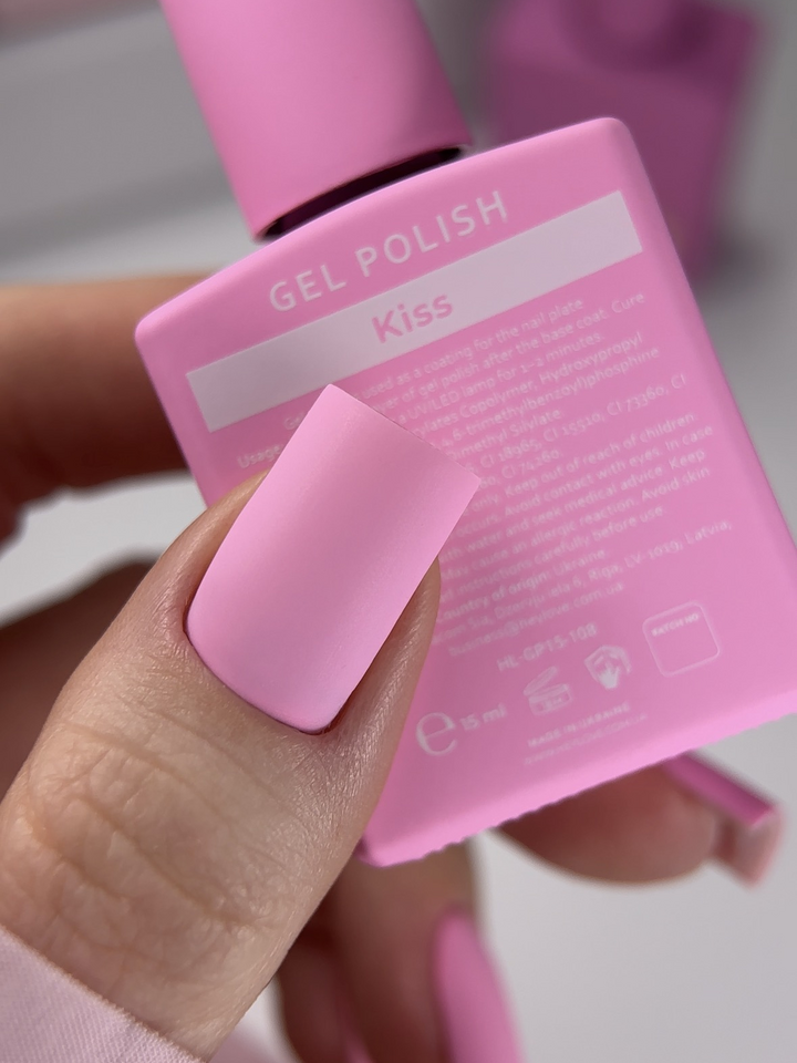 HEYLOVE. Gel Polish, KISS, 15 ml, гель-лак, соковитий рожевий #3