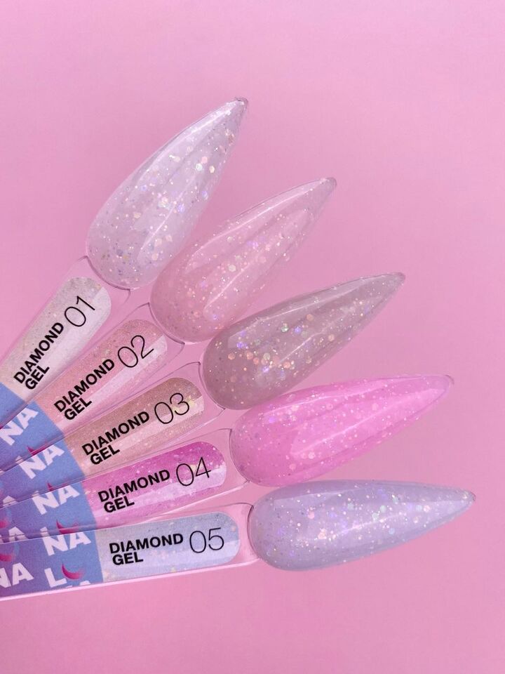 УЦІНКА / LUNAmoon. Diamond Builder Gel #4, 15 ml, гель для нарощування з блискітками #5