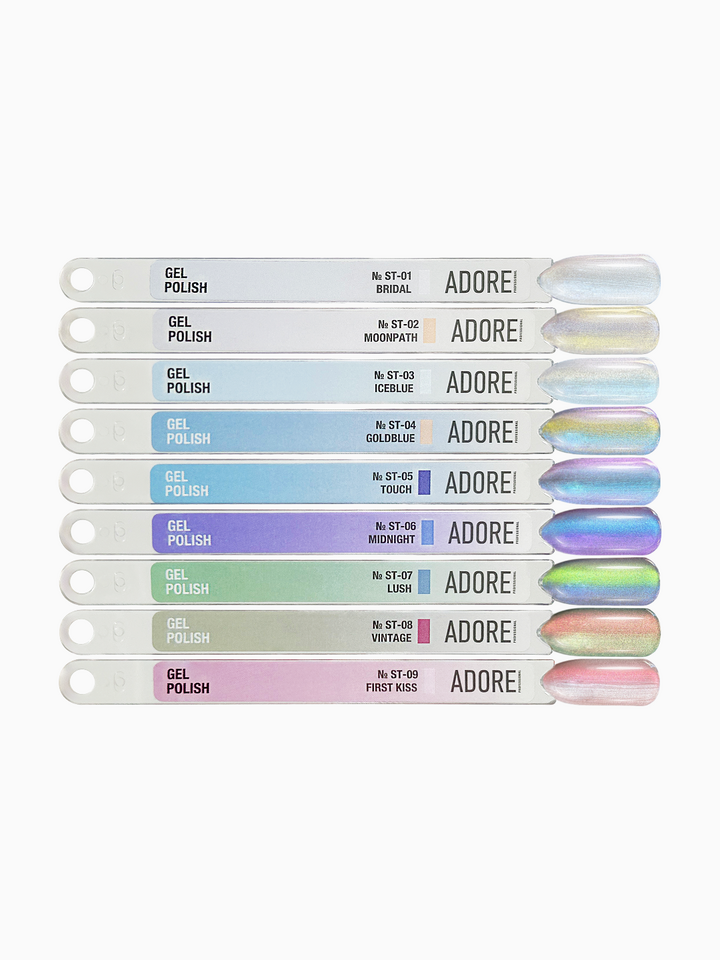 ADORE. Cat's Eye Gel Polish, #ST-03, Iceblue, 12 ml. Gel polish "œil de chat" nacré, bleu froid #5