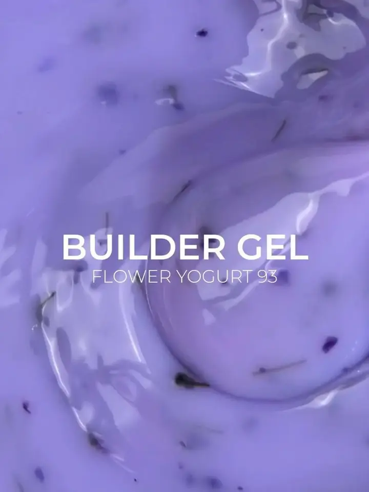 EDLEN. Builder gel, Flower Yogurt #93, 30 ml. Гель для нарощування, з сухоцвітами #2
