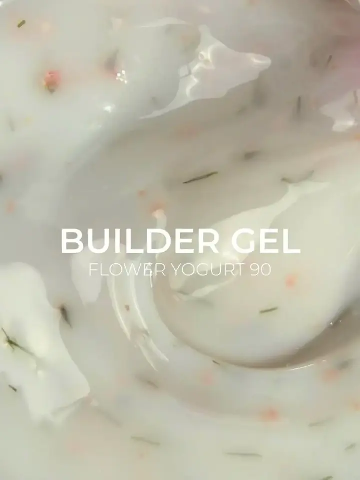 EDLEN. Builder gel, Flower Yogurt #90, 30 ml. Гель для нарощування, з сухоцвітами #2