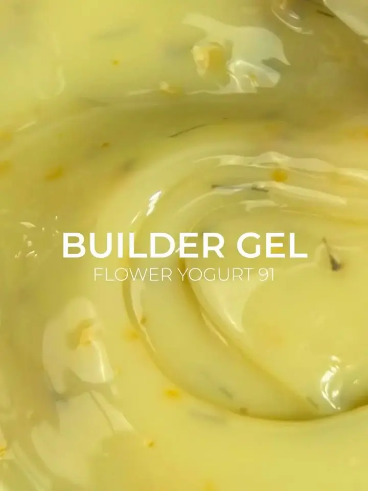 EDLEN. Builder gel, Flower Yogurt #91, 15 ml. Гель для нарощування, з сухоцвітами #2