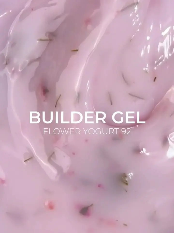 EDLEN. Builder gel, Flower Yogurt #92, 30 ml. Гель для нарощування, з сухоцвітами #2