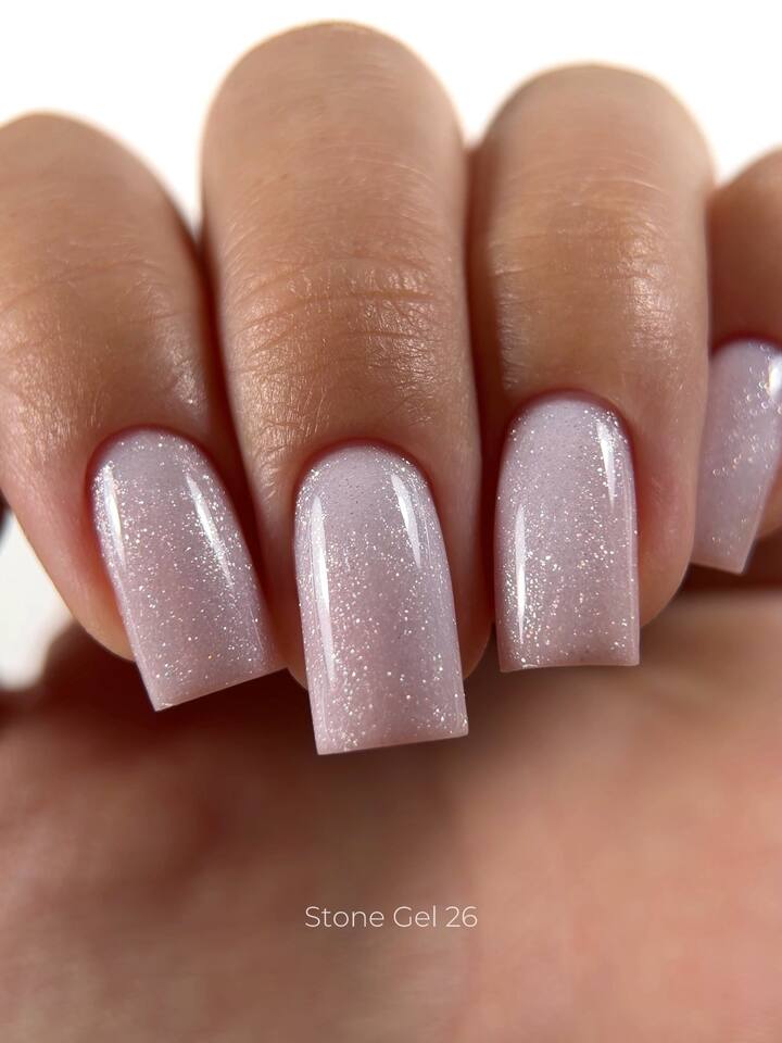 ELSE. Stone gel, #26, Selenite, 30 ml. Твердий гель для нарощування, з шимером — ELSE, NAILSMADE