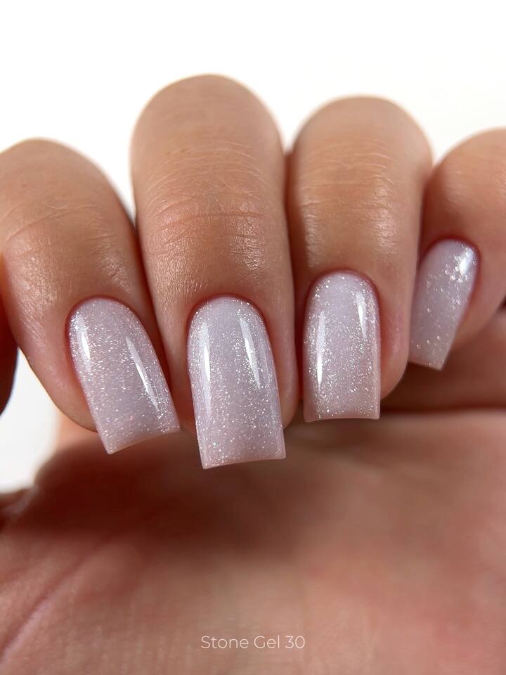 ELSE. Stone gel, #30, Aquamarine, 30 ml. Твердий гель для нарощування, з шимером — ELSE, NAILSMADE