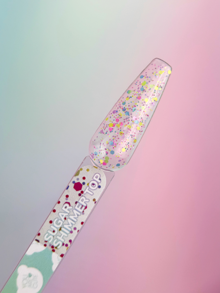 You Are Cute. Sugar Shimmer Top Coat, 5 ml, топ з дрібним різнокольоровим шимером — You Are Cute, NAILSMADE