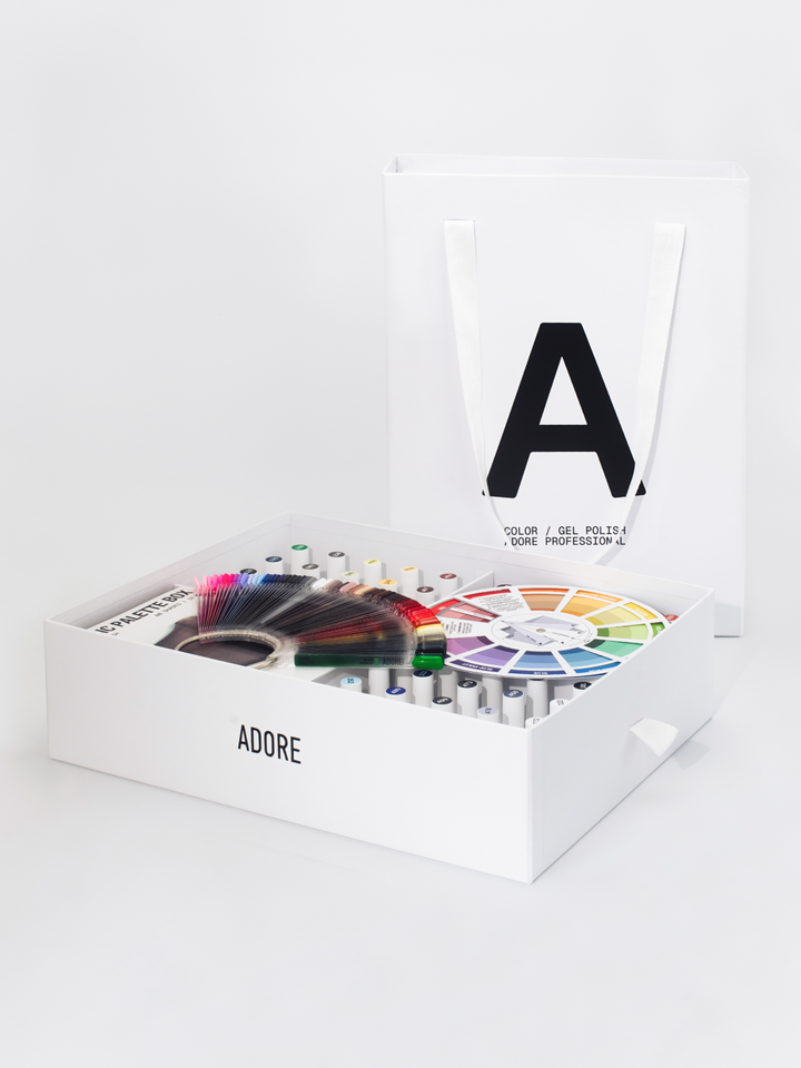 ADORE. Basic Palette Gel Polish Box, 80 pcs. Бокс ADORE з базовою колекцією гель-лаків, 80 штук — Adore Professional, NAILSMADE