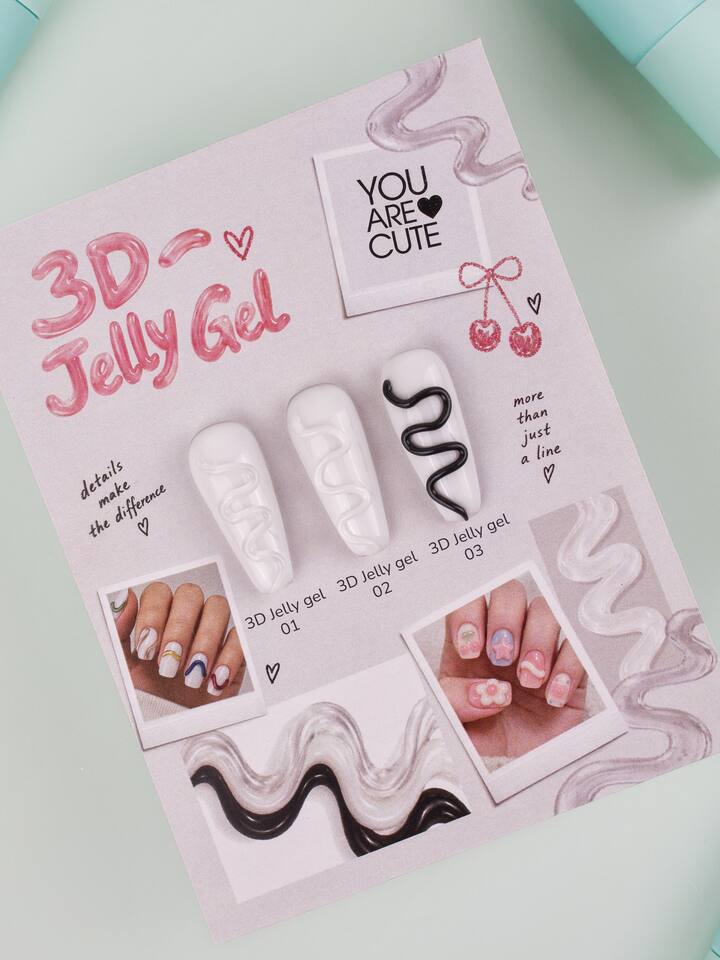 You Are Cute. 3D Jelly Gel #01, 15 ml. Гель для об'ємних дизайнів, прозорий — You Are Cute, NAILSMADE