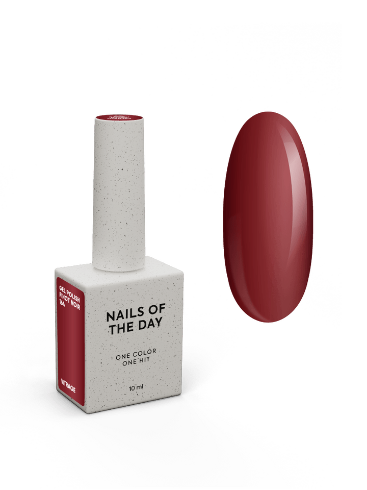 NOTD. Gel Polish Pinot Noir #164, 10 ml, гель-лак вітражний винно-червоний — NAILS OF THE DAY (NOTD), NAILSMADE