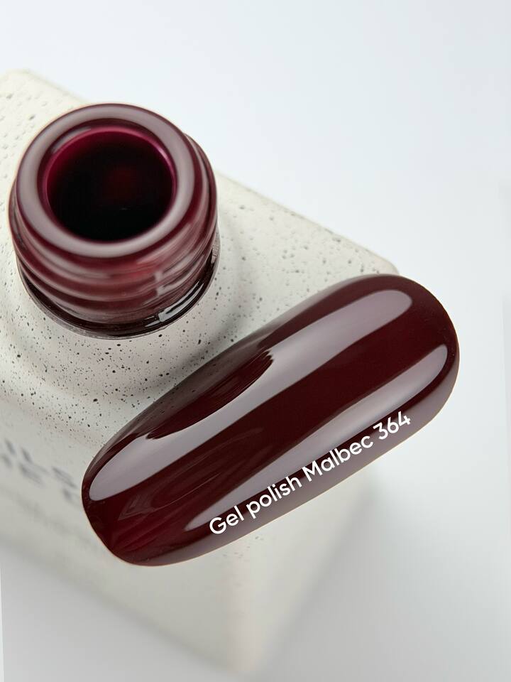 NOTD. Gel Polish Malbec #364, 10 ml, гель-лак глибокий темний бордовий — NAILS OF THE DAY (NOTD), NAILSMADE