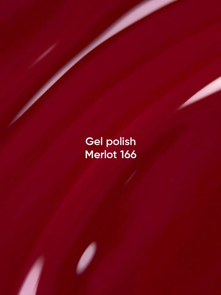 NOTD. Gel Polish Merlot #166, 10 ml, гель-лак насичений вишнево-сливовий — NAILS OF THE DAY (NOTD), NAILSMADE