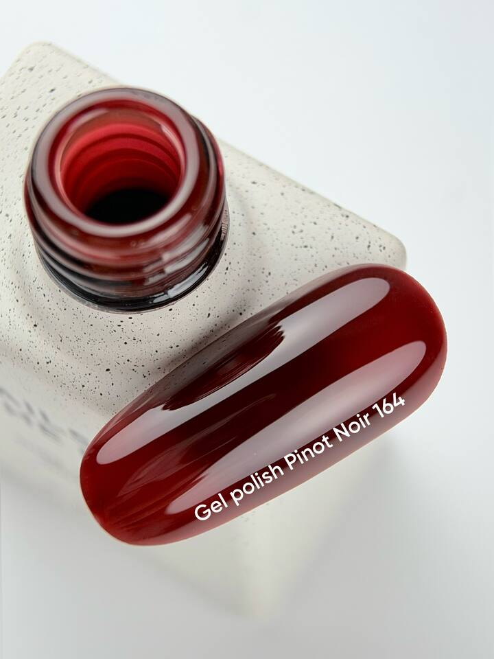 NOTD. Gel Polish Pinot Noir #164, 10 ml, гель-лак вітражний винно-червоний — NAILS OF THE DAY (NOTD), NAILSMADE