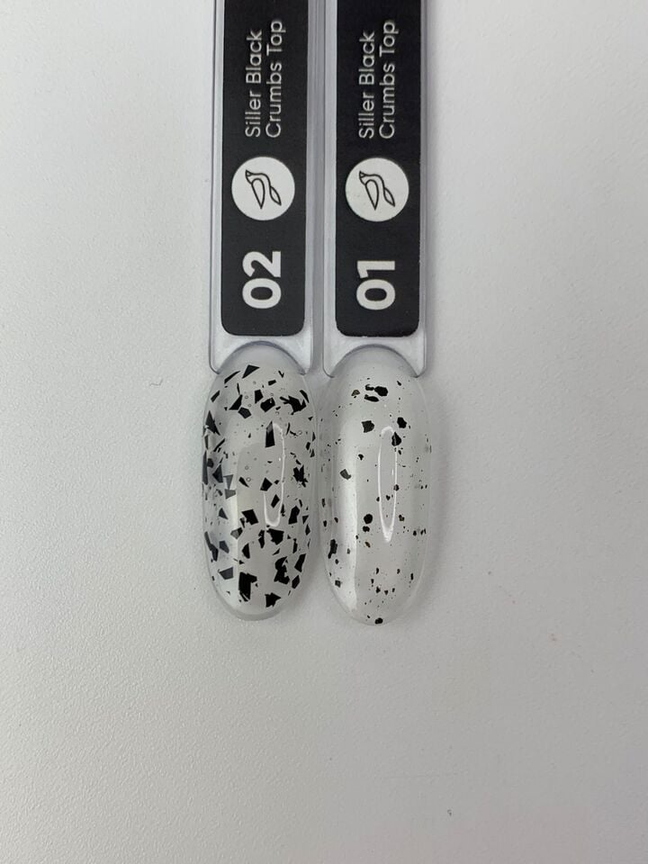 SILLER Top Black Crumbs №1, 8 ml, Топ з чорною крихтою #2