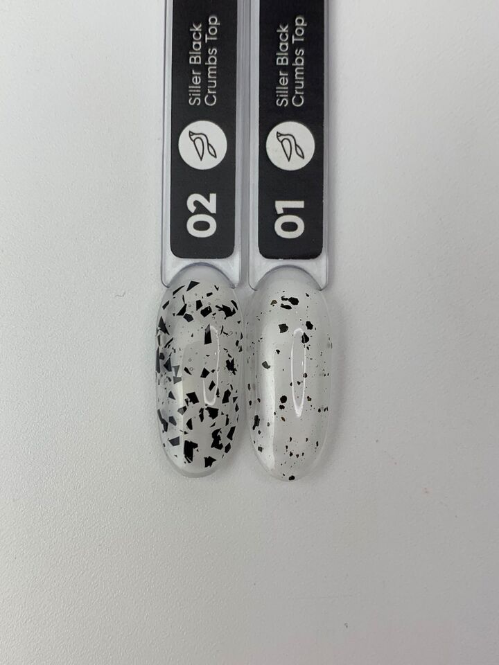SILLER Top Black Crumbs №2, 8 ml, Топ з чорною крихтою #2