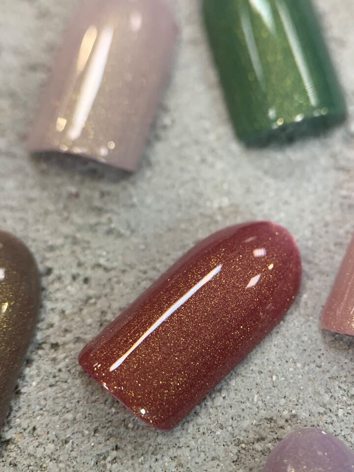 SILLER Gel Polish Gold Shine №8, бордово-коричневий із золотим мікроблиском, 8 ml, гель-лак #2