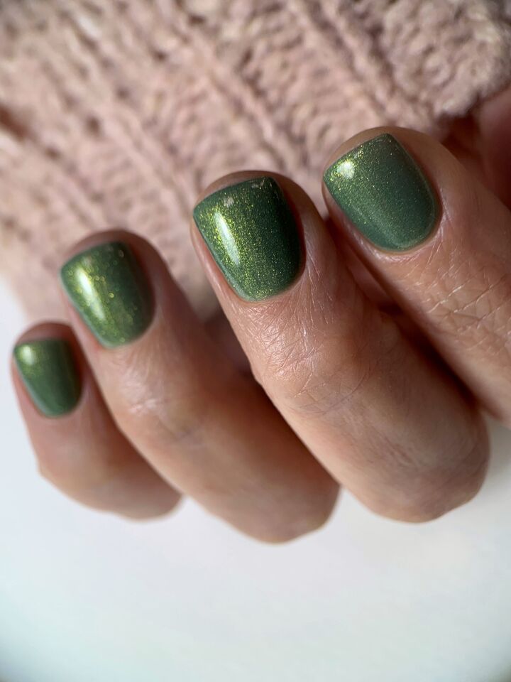 SILLER Gel Polish Gold Shine №5, оливковий із золотим мікроблиском, 8 ml, гель-лак #4