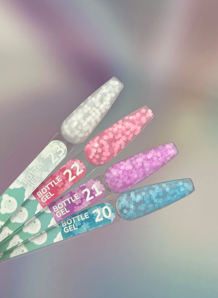 You Are Cute. Bottle Gel #22, 5 ml, рідкий гель з білими квіточками #3