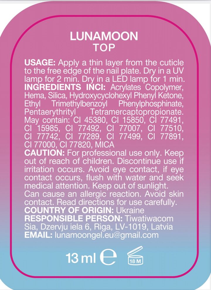 LUNAmoon. F*ck Haters Top Coat, 13 ml, top z holograficznymi elementami #4